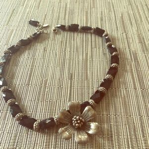 Black and silver statement necklace